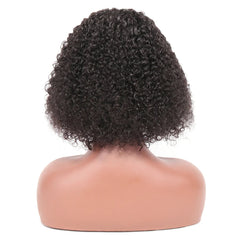 180% Short Curly Bob Wig Lace Front Human Hair Wigs Transparent Lace T Part Kinky Curly Human Hair Wig Regular price