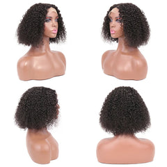 180% Short Curly Bob Wig Lace Front Human Hair Wigs Transparent Lace T Part Kinky Curly Human Hair Wig Regular price