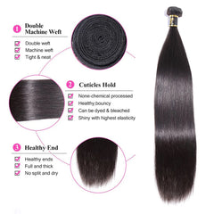 Brazilian Straight Human Hair Bundles 100% Unprocessed Hair Weaves Sew In Hair Extensions Natural Black 10-30 Inches Regular price