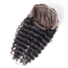 13x2 U Part Lace Front Wigs Deep Curly 200% Density Human Hair Pre Plucked with Baby Hair Natural Black Color Deep Wave Wig for Women Regular price