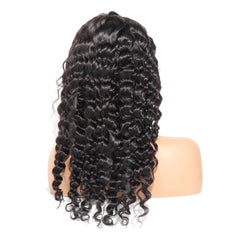 13x2 U Part Lace Front Wigs Deep Curly 200% Density Human Hair Pre Plucked with Baby Hair Natural Black Color Deep Wave Wig for Women Regular price