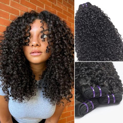 Hair Kinky Curly Bundles With Closure 3 Bundles Virgin Human Hair