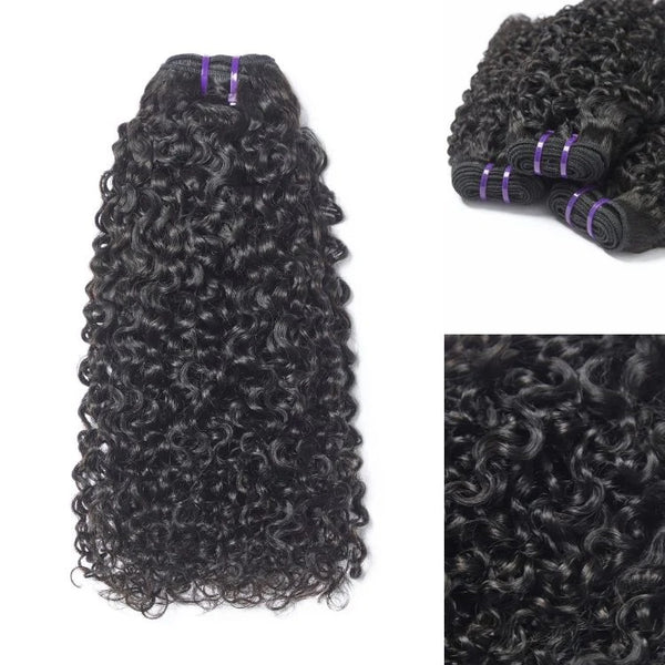 Hair Kinky Curly Bundles With Closure 3 Bundles Virgin Human Hair