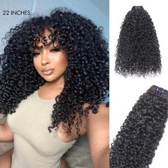 Hair Kinky Curly Bundles With Closure 3 Bundles Virgin Human Hair
