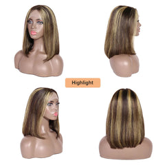 Brazilian Straight Short Bob Wigs Dark Blue T-Part Lace Front Human Hair Middle Part Pre Plucked Hairline with Baby Hair Regular price